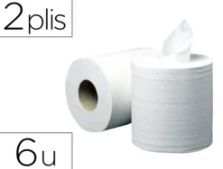 Bobine essuyage dévidange centrale 20x30cm 450 feuilles prédécoupées pack 6 unités