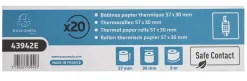Bobine thermique exacompta exablue tpe 57x30mm 55g long. 9m impression verso tres longue conservation boite 20 unites