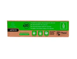 Bobine thermique exacompta tickets carte bancaire 1 pli 57x40mm 18m 55gr sans phenol plastique boite de 20