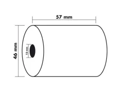 Bobine thermique exacompta tickets carte bancaire 1 pli 57x46mm mandrin 12mm métrage 25m lot 10 rouleaux