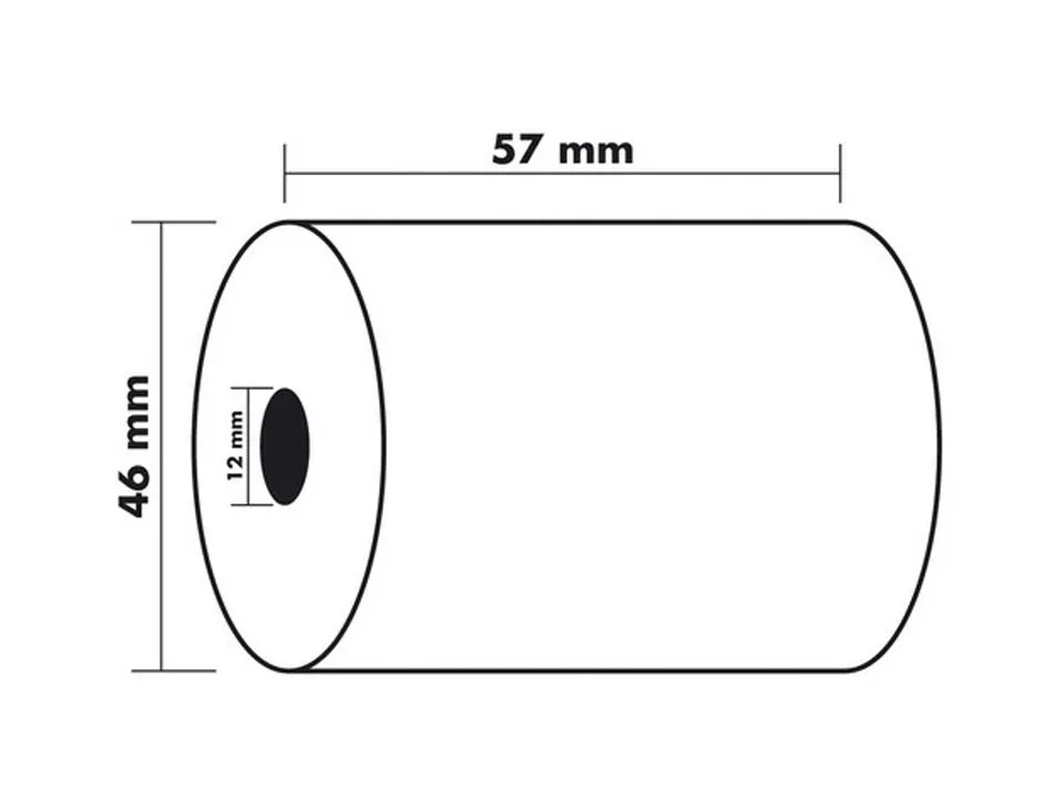 Bobine thermique exacompta tickets carte bancaire 1 pli 57x46mm mandrin 12mm métrage 25m lot 10 rouleaux