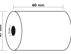 Bobine thermique exacompta tickets carte bancaire 1 pli sans bpa 60x47mm mandrin 12mm métrage 25m boîte 10 rouleaux