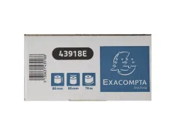 Bobine thermique exacompta exablue 80x80mm long. 76m 52g/m2 impression verso tres longue conservation paquet 10 unites