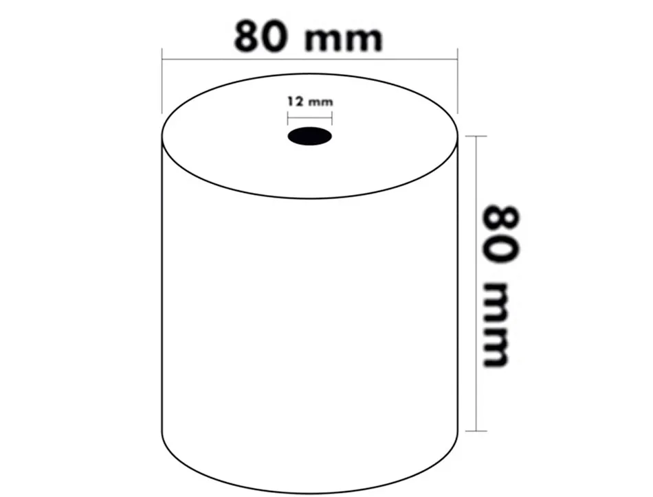 Bobine thermique q-connect 80mm largeur x 80mm diametre 70gr pour tpe sans bisphenol a