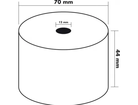 Bobine thermique q-connect 44mm largeur x 70mm diametre 55gr sans bisphenol a