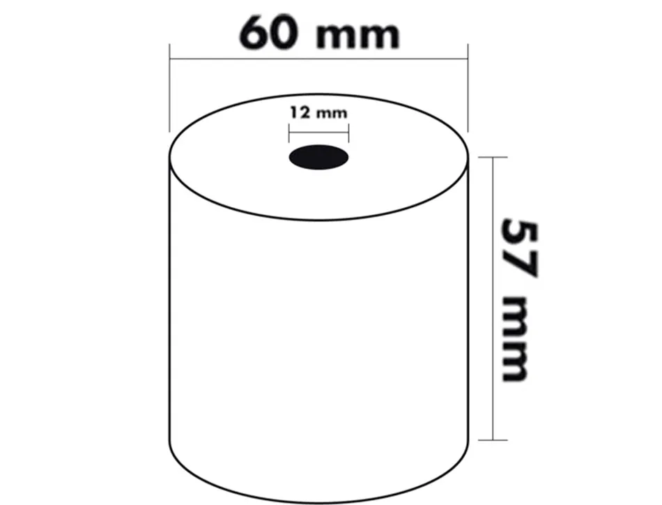 Bobine thermique q-connect 57mm largeur x 60mm diametre 70gr pour tpe sans bisphenol a