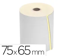 Bobine thermique q-connect 75 mm largeur x 65 mm diametre 2 feuilles