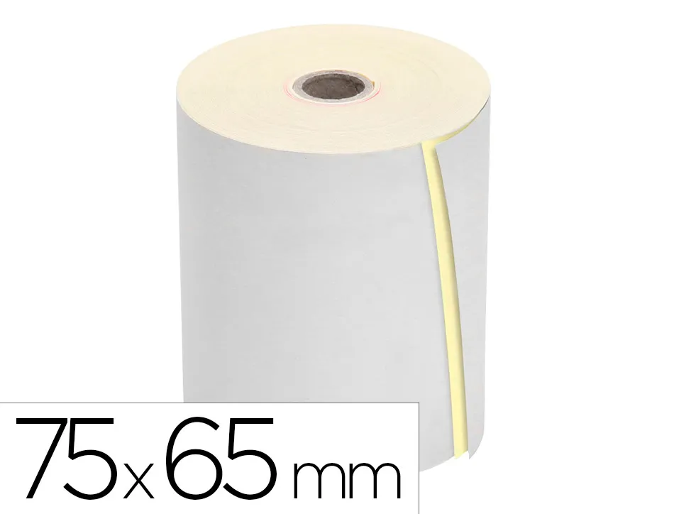 Bobine thermique q-connect 75 mm largeur x 65 mm diametre 2 feuilles