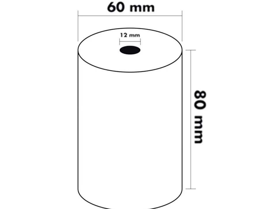 Bobine thermique q-connect 80mm largeur x 60mm diametre 70gr pour tpe sans bisphenol a