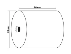 Bobine tpe exacompta papier thermique 80x72mm longueur 76m 48g/m2 mandarin 12mm