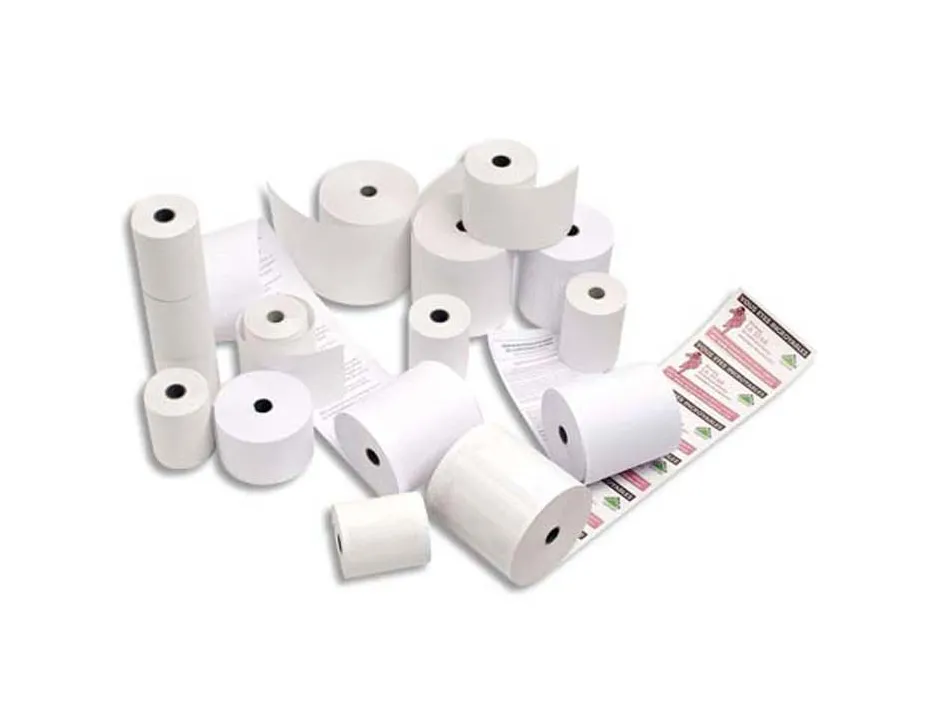 Bobine tpe exacompta papier thermique 80x72mm longueur 76m 48g/m2 mandarin 12mm