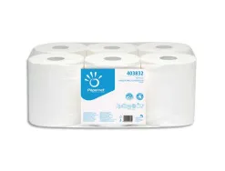 Bobines essuyage papernet dévidage central blanc 2 plis pure cellulose 450 formats longueur 108 m lot 6