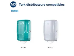 Bobines essuyage tork mini reflex plus dévidage central 67 m 2 plis blanc lot 9