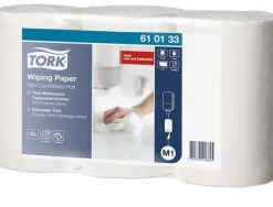 Bobines essuyage tork plus mini dévidage central m1 120 m non prédécoupées blanc lot 3