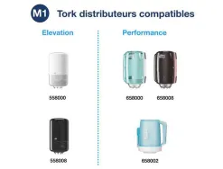 Bobines essuyage tork plus mini dévidage central m1 120 m non prédécoupées blanc lot 3