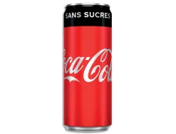 Boisson gazeuse coca cola zero sans sucre canette slim 33 cl