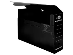 Boite a archives liderpapel polypropylene ondule dos 100mm 360x100x260mm coloris noir