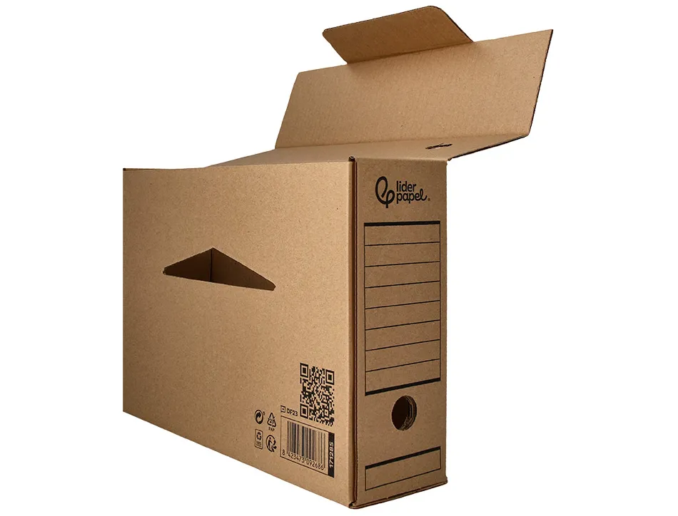Boite a archives liderpapel carton recycle 325g/m2 dos 100mm kraft 365x100x251mm