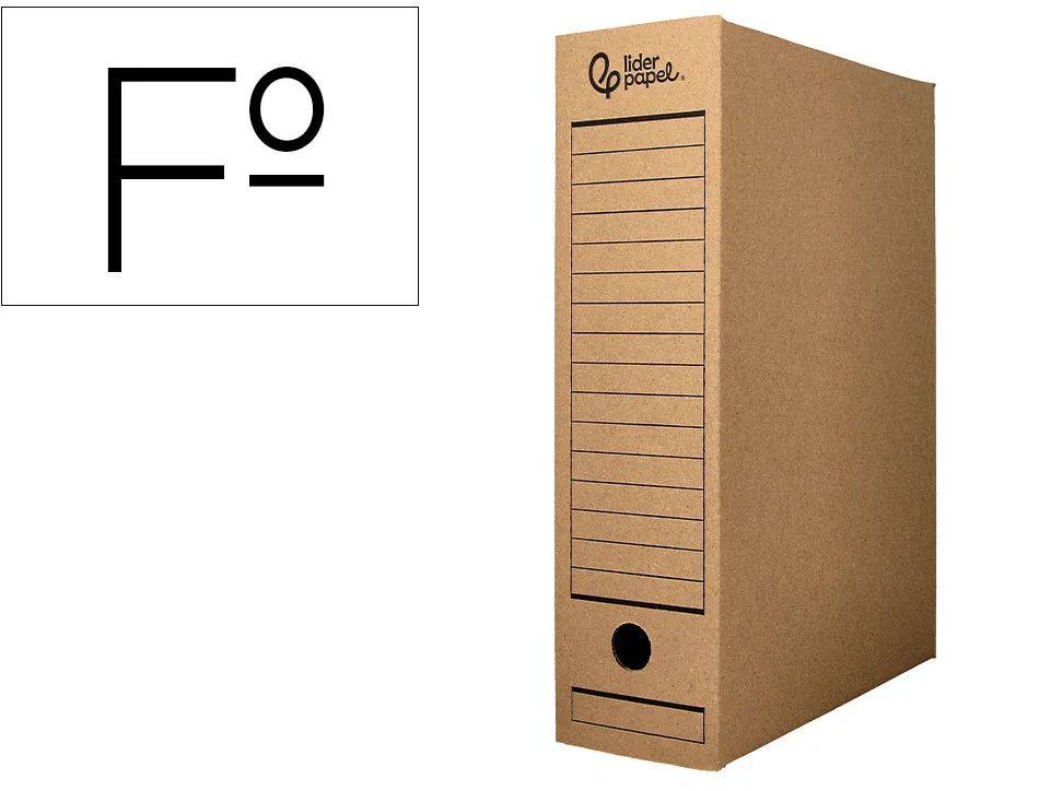 Boite a archives liderpapel carton recycle 325g/m2 dos 100mm kraft 365x100x251mm