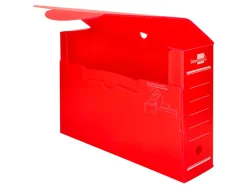 Boite a archives liderpapel polypropylene ondule dos 100mm 360x100x260mm coloris rouge