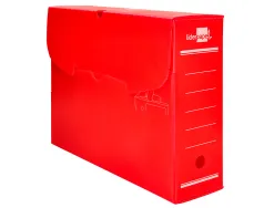 Boite a archives liderpapel polypropylene ondule dos 100mm 360x100x260mm coloris rouge