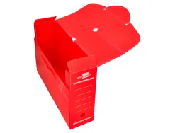 Boite a archives liderpapel polypropylene ondule dos 100mm 360x100x260mm coloris rouge