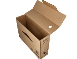 Boite a archives liderpapel carton recycle din a4 325g/m2 dos 82mm kraft 325x82x250mm