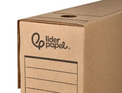 Boite a archives liderpapel carton recycle din a4 325g/m2 dos 82mm kraft 325x82x250mm