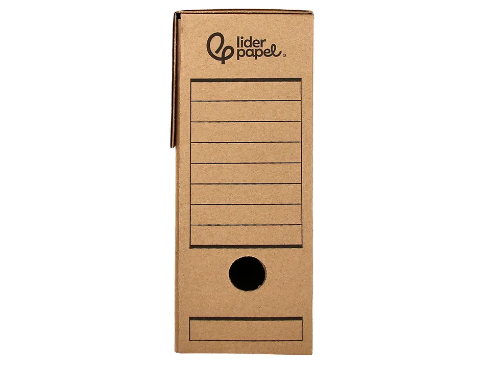 Boite a archives liderpapel carton recycle din a4 325g/m2 dos 82mm kraft 325x82x250mm