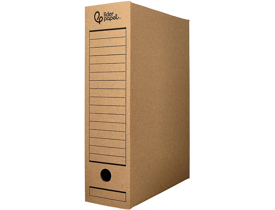 Boite a archives liderpapel carton recycle din a4 325g/m2 dos 82mm kraft 325x82x250mm