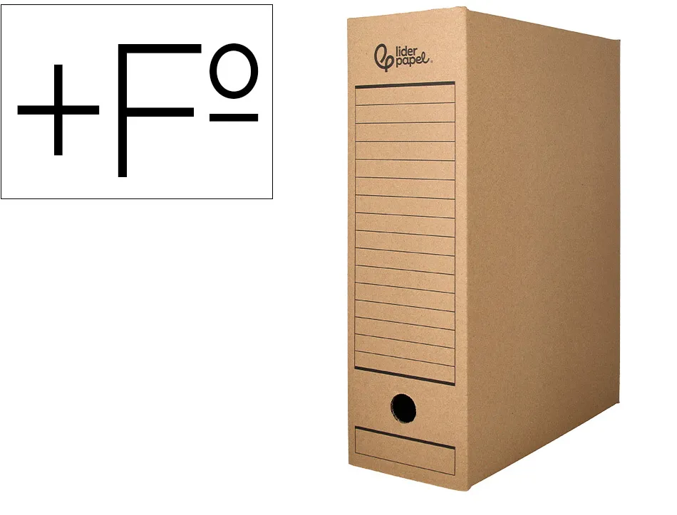 Boite a archives liderpapel carton recycle 325g/m2 dos 116mm kraft 388x116x275mm