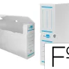 Boite a archives liderpapel polypropylene ondule dos 100mm 360x100x260mm coloris blanc