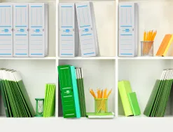 Boite a archives liderpapel polypropylene ondule dos 100mm 360x100x260mm coloris blanc