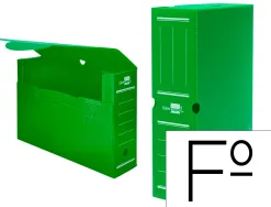 Boite a archives liderpapel polypropylene ondule dos 100mm 360x100x260mm coloris vert
