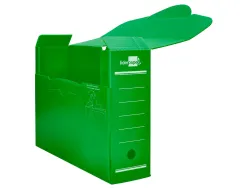 Boite a archives liderpapel polypropylene ondule dos 100mm 360x100x260mm coloris vert