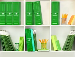 Boite a archives liderpapel polypropylene ondule dos 100mm 360x100x260mm coloris vert