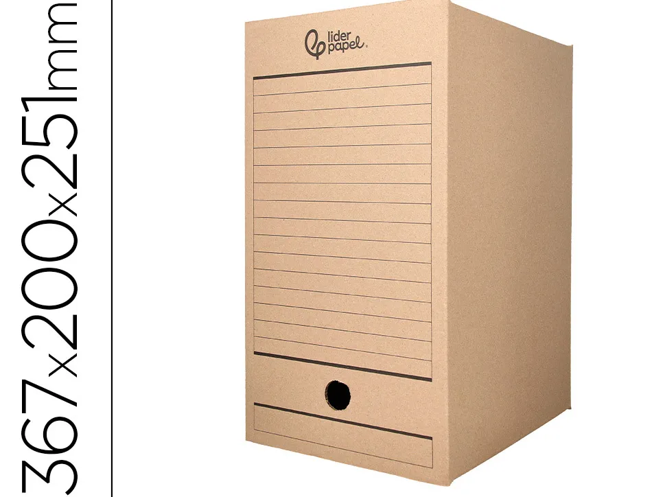 Boite a archives liderpapel carton recycle 400g/m2 dos 200mm kraft 367x200x251mm