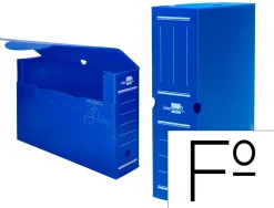 Boite a archives liderpapel polypropylene ondule dos 100mm 360x100x260mm coloris bleu