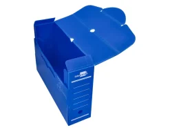 Boite a archives liderpapel polypropylene ondule dos 100mm 360x100x260mm coloris bleu