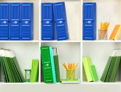 Boite a archives liderpapel polypropylene ondule dos 100mm 360x100x260mm coloris bleu
