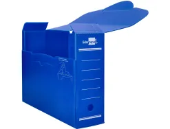 Boite a archives liderpapel polypropylene ondule dos 100mm 360x100x260mm coloris bleu