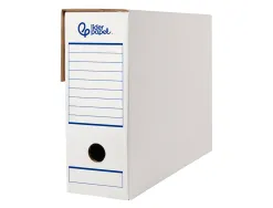 Boite a archives liderpapel carton recycle din a4 325g/m2 dos 100mm 360x100x255mm coloris blanc