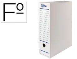 Boite a archives liderpapel carton recycle din a4 325g/m2 dos 100mm 360x100x255mm coloris blanc