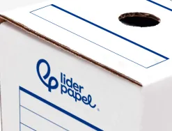 Boite a archives liderpapel carton recycle din a4 325g/m2 dos 100mm 360x100x255mm coloris blanc