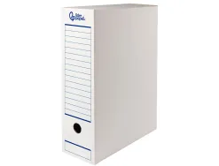 Boite a archives liderpapel carton recycle din a4 325g/m2 dos 100mm 360x100x255mm coloris blanc