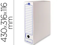 Boite a archives liderpapel carton recycle 325g/m2 dos 106mm 430x116x316mm coloris blanc