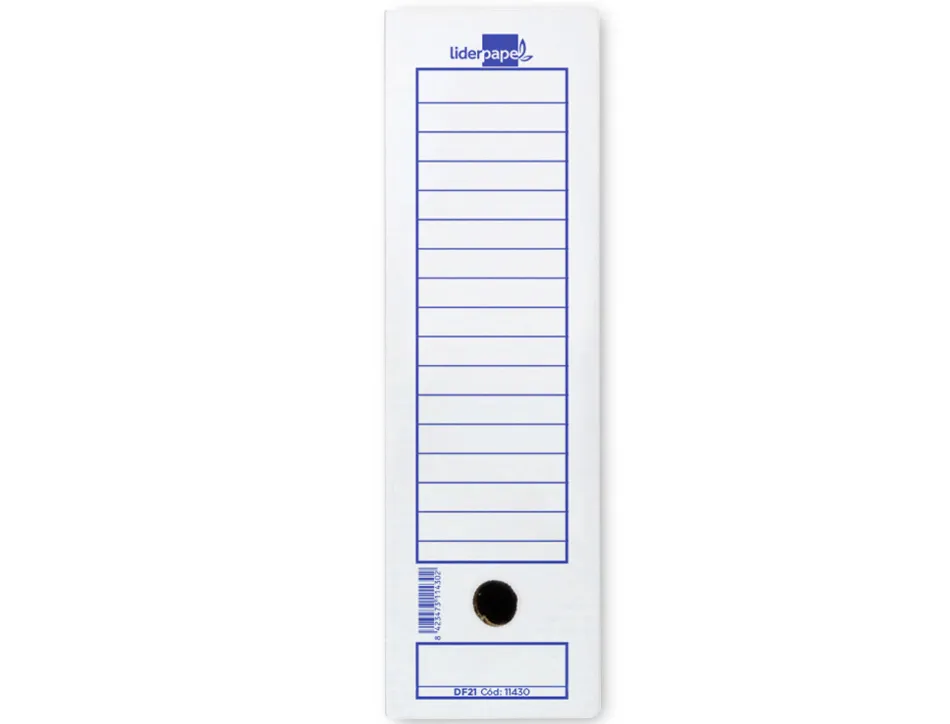 Boite a archives liderpapel carton recycle 325g/m2 dos 106mm 430x116x316mm coloris blanc