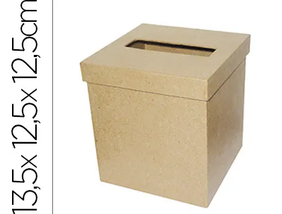Boite a mouchoirs carton carre a decorer 13.2x12.5x12.5cm