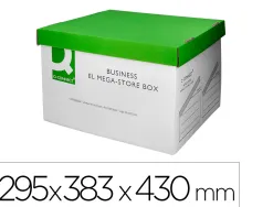 Boite archives qconnect carton pour 3 boites format a4+ montage automatique dim. interieur 295x383x430mm