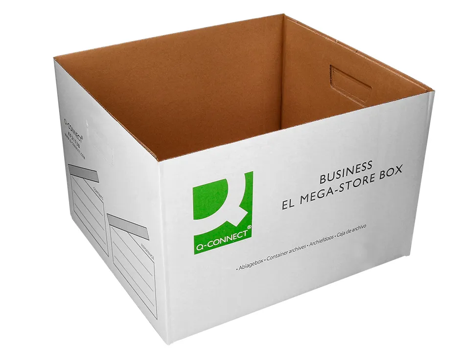 Boite archives qconnect carton pour 3 boites format a4+ montage automatique dim. interieur 295x383x430mm